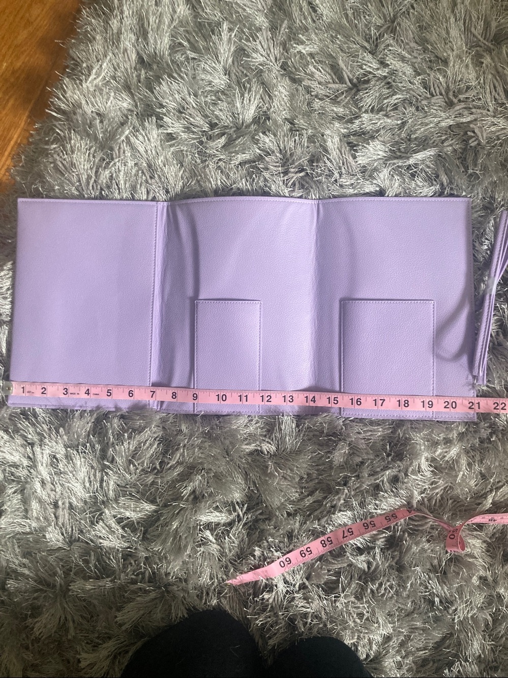 Tatcha Lavender Leather Brush Makeup Case NWOT - Picture 8 of 8